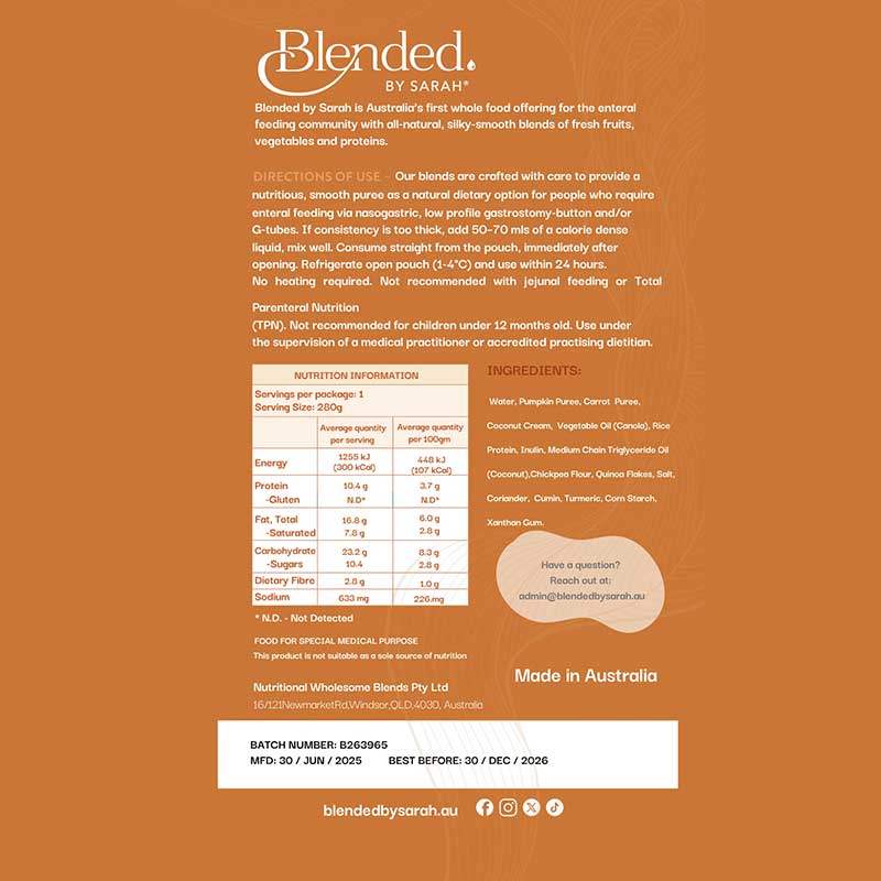 Blended by Sarah Pumpkin Spice 280g pouch | Carton of 24 - Image 2