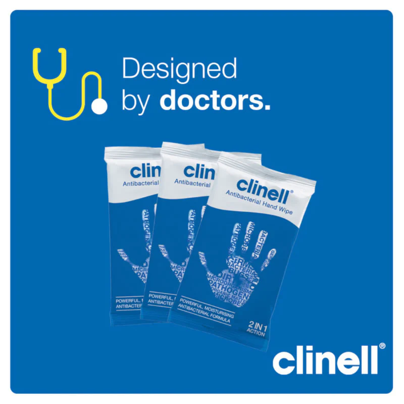 Clinell Antibacterial Hand Wipes (Individually Wrapped) | Pack of 100 sachets - Image 4