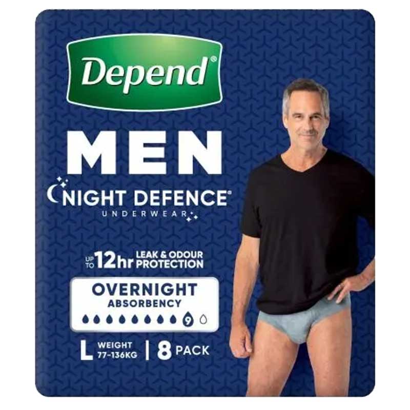 Depend RealFit Night Defence Underwear for Men Size Large | Pack of 8 - Image 3