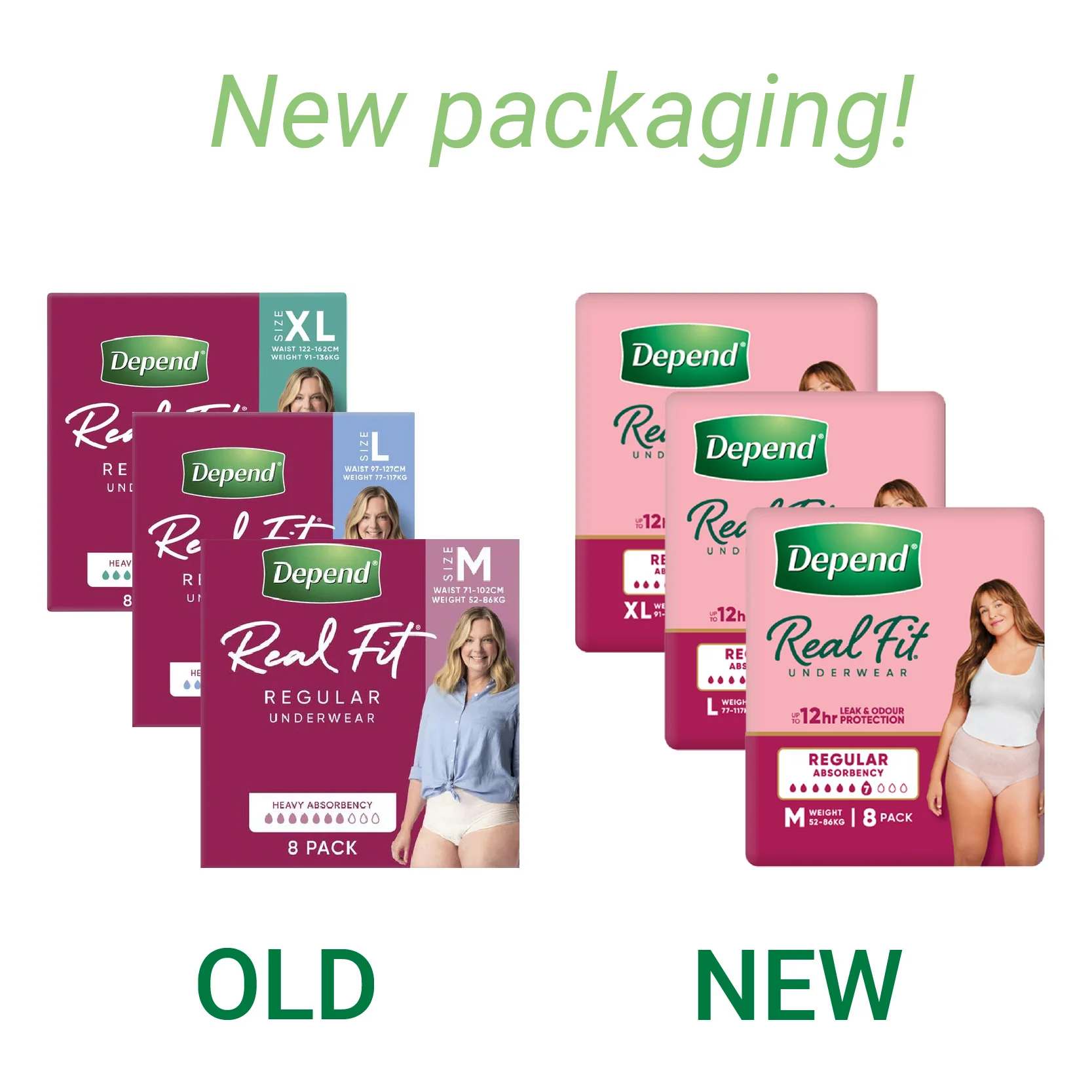 Depend Real Fit Regular Underwear for Women | Pack of 8 - Image 2