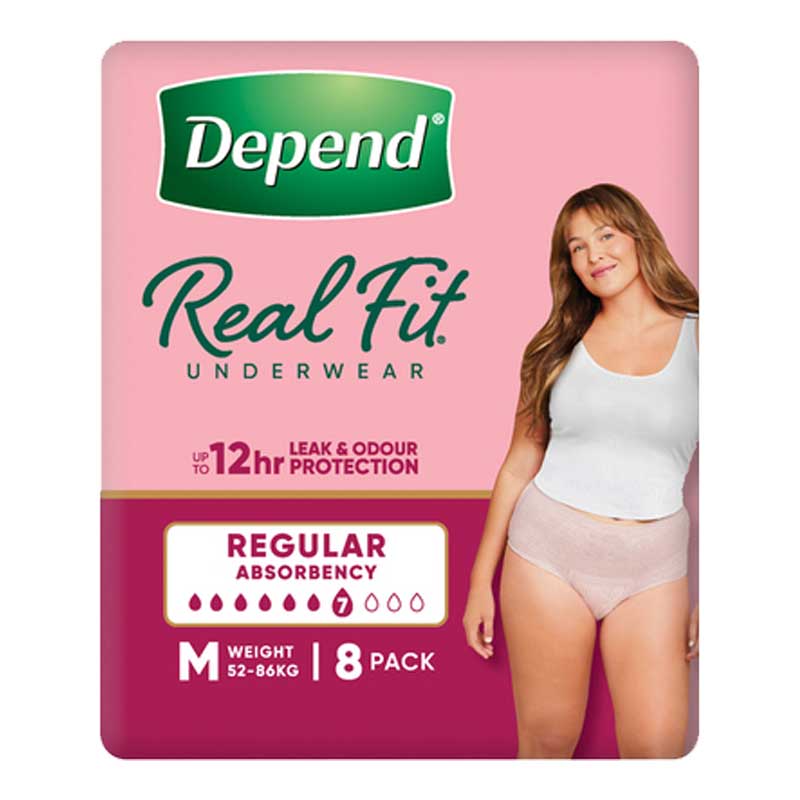 Depend Real Fit Regular Underwear for Women | Pack of 8 - Image 3
