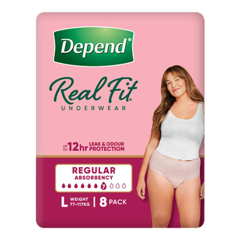 Depend Real Fit Regular Underwear for Women | Pack of 8 - Image 5