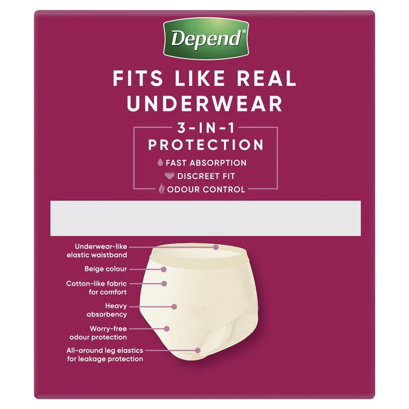 Depend Real Fit Regular Underwear for Women | Pack of 8 - Image 8