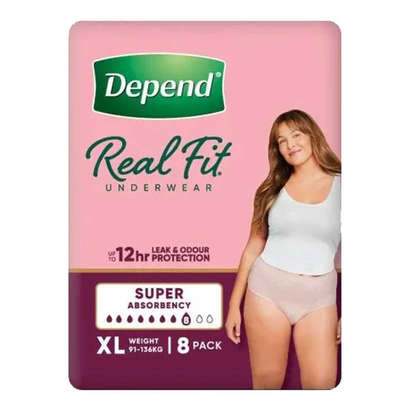 Depend Real Fit SUPER Underwear for Women | Pack of 8 - Image 7