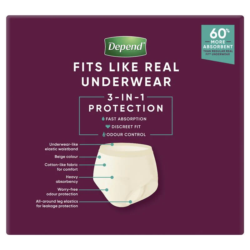 Depend Real Fit SUPER Underwear for Women | Pack of 8 - Image 8