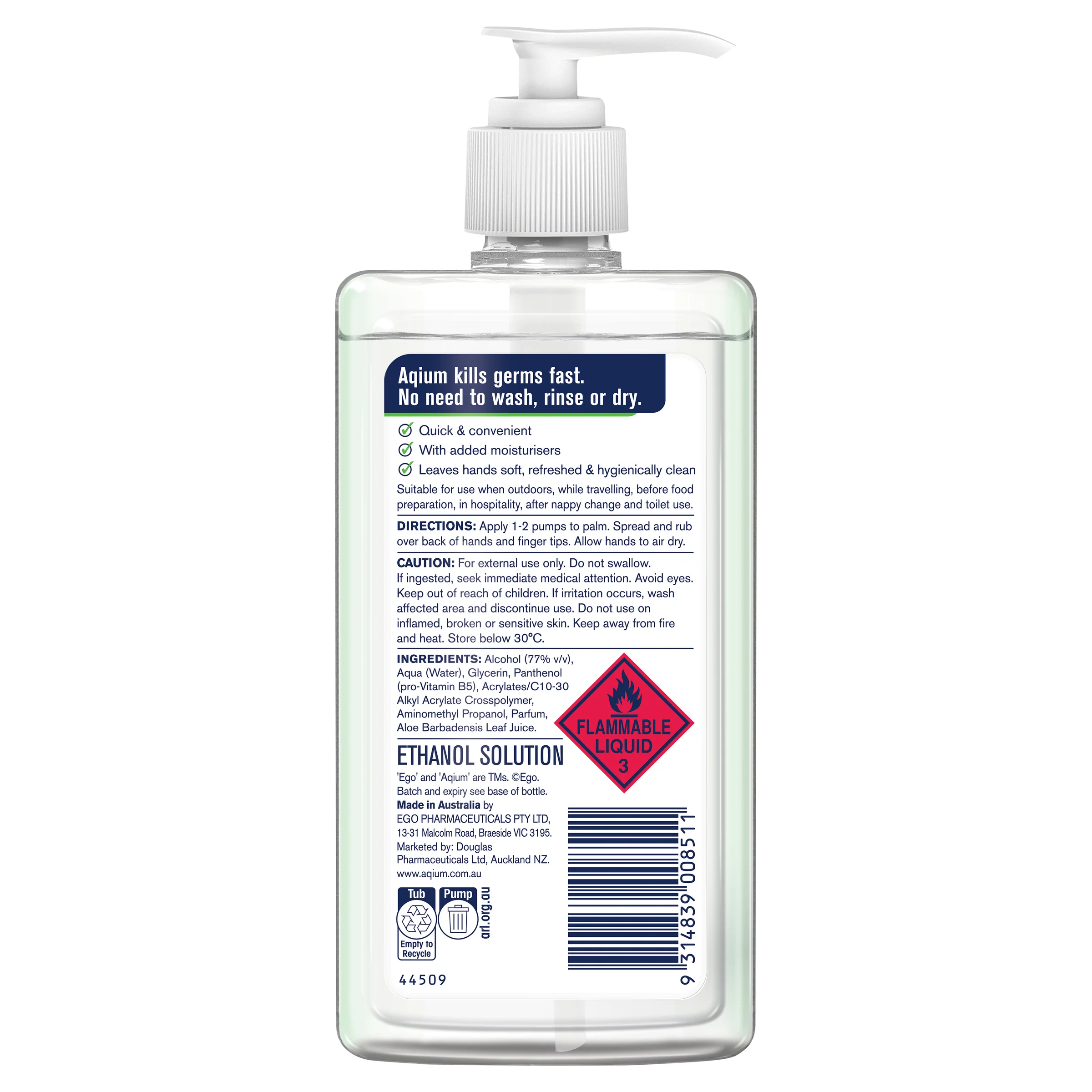 Aqium Hand Sanitiser with Aloe Vera - Image 4