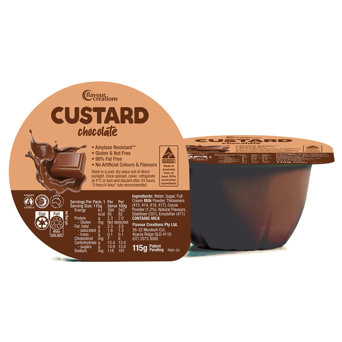 Flavour Creations Custard 115g Cups | Carton of 12 - Image 3