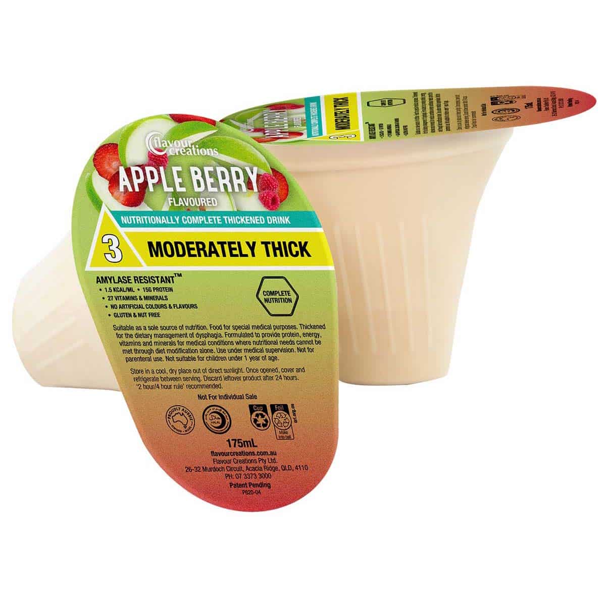 Flavour Creations RTD Nutritionally Complete Thickened Supplement 400/3 Moderately Thick 175mL Cups | Carton of 24 - Image 3