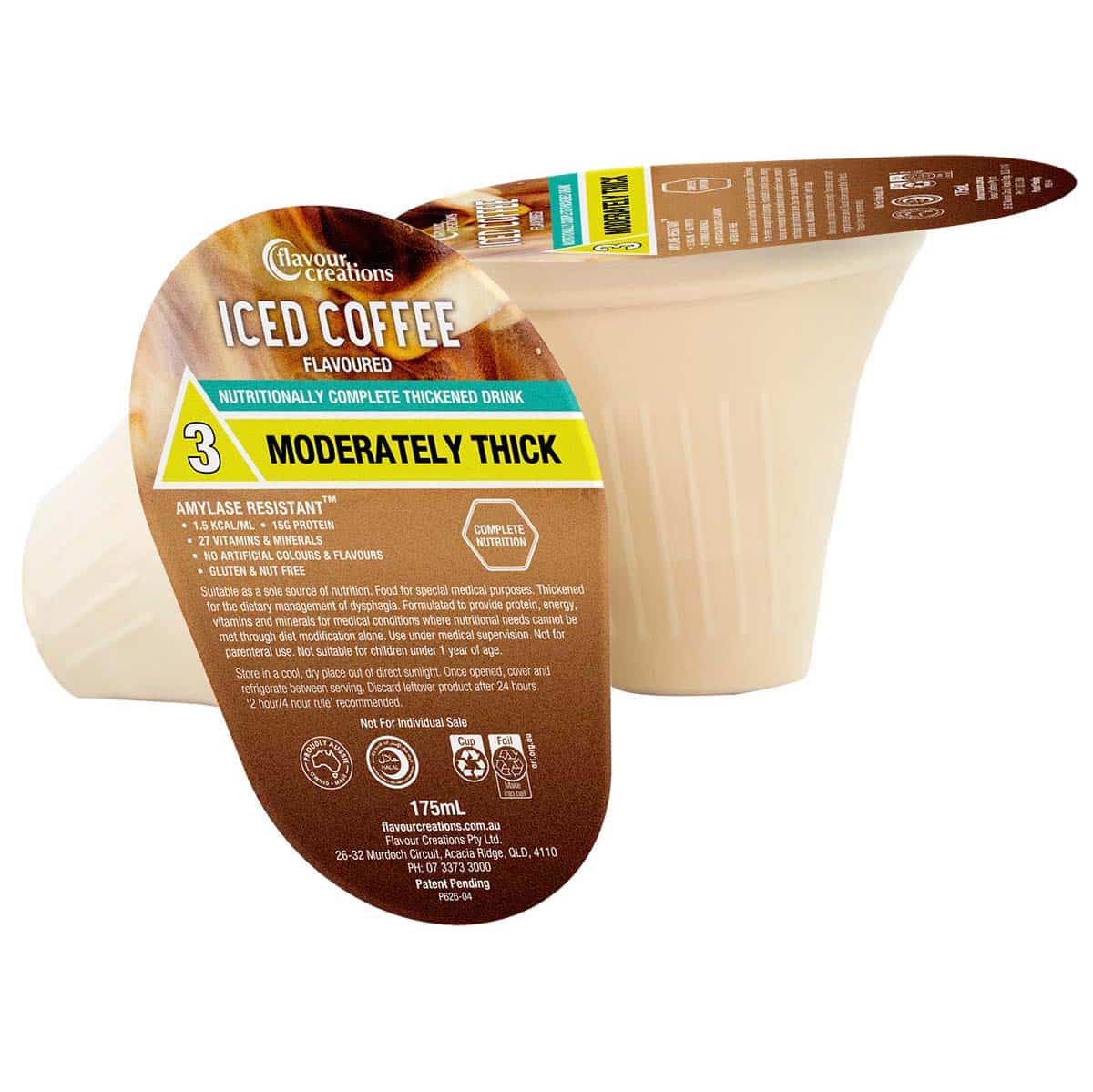 Flavour Creations RTD Nutritionally Complete Thickened Supplement 400/3 Moderately Thick 175mL Cups | Carton of 24 - Image 4