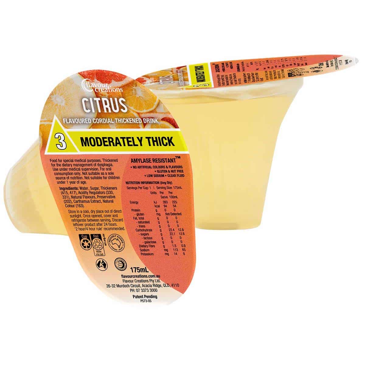 Flavour Creations Ready-To-Drink Cordial Moderately Thick/Level 3, 175mL Cups | Carton of 12 - Image 3