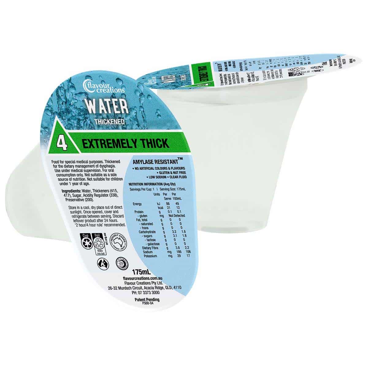 Flavour Creations Ready-To-Drink Extremely Thick/Level 4 Water 175mL Cups | Carton of 12
