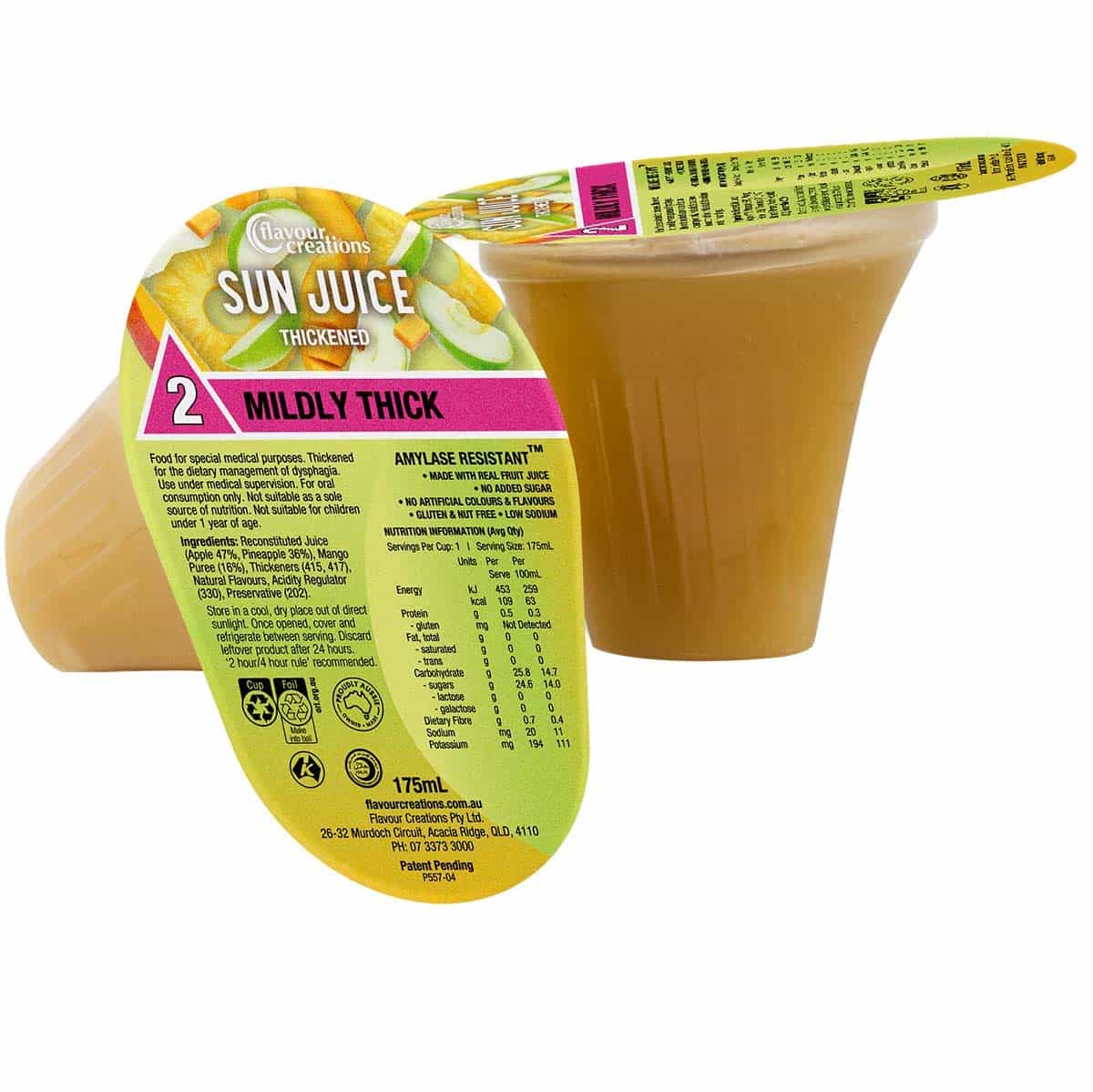 Flavour Creations Ready-To-Drink Real Fruit Juice Mildly Thick/Level 2, 175mL Cups | Carton of 12 - Image 3