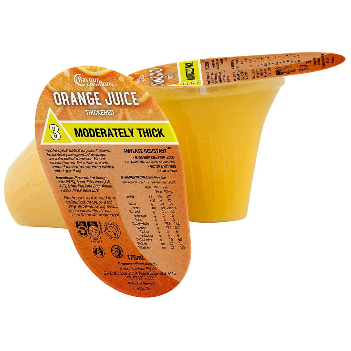 Flavour Creations Ready-To-Drink Real Fruit Juice Moderately Thick/Level 3, 175mL Cups | Carton of 12 - Image 2