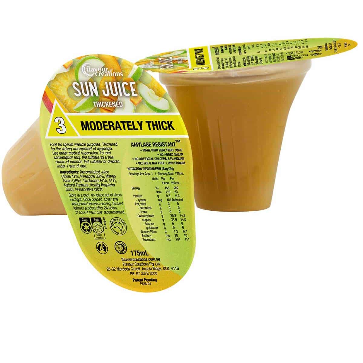 Flavour Creations Ready-To-Drink Real Fruit Juice Moderately Thick/Level 3, 175mL Cups | Carton of 12 - Image 3