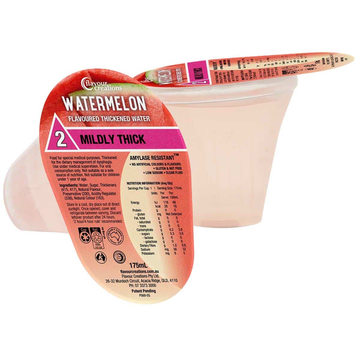 Flavour Creations Ready-To-Drink Mildly Thick/Level 2 Water 175mL Cups | Carton - Image 2