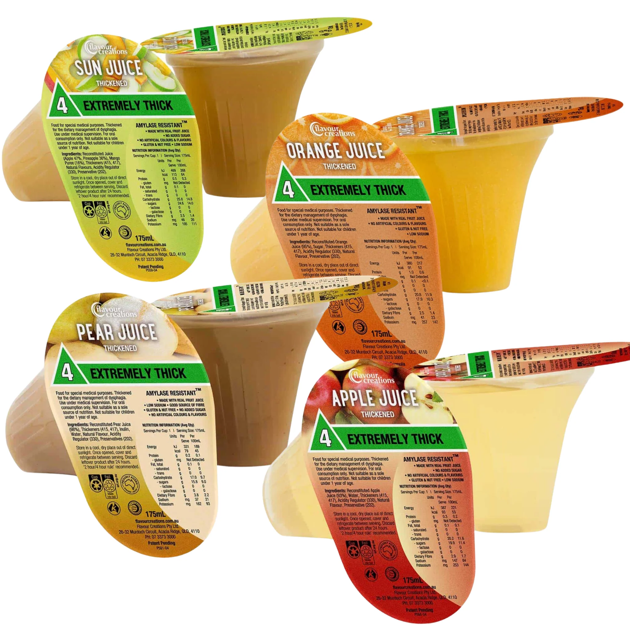 Flavour Creations Ready-To-Drink Thickened Juice 900/4 Extremely Thick 175mL Cups | Carton of 24