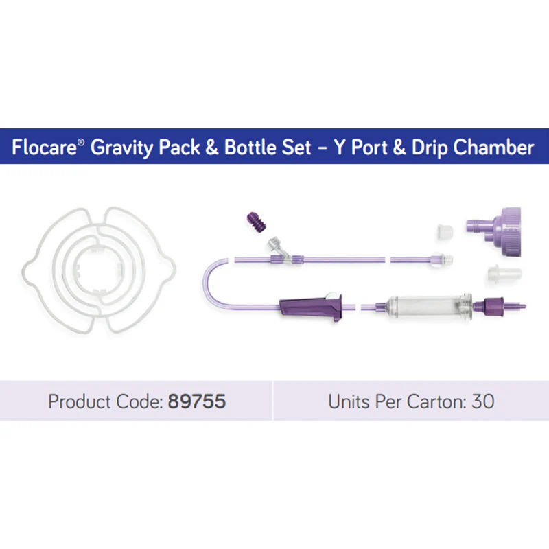 Flocare Bottle & Pack Gravity Set - Y port | Carton of 30 - Image 2