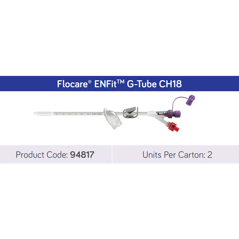 Flocare ENFit Gastrostomy Tube Ch18 Red | Carton of 2 - Image 2