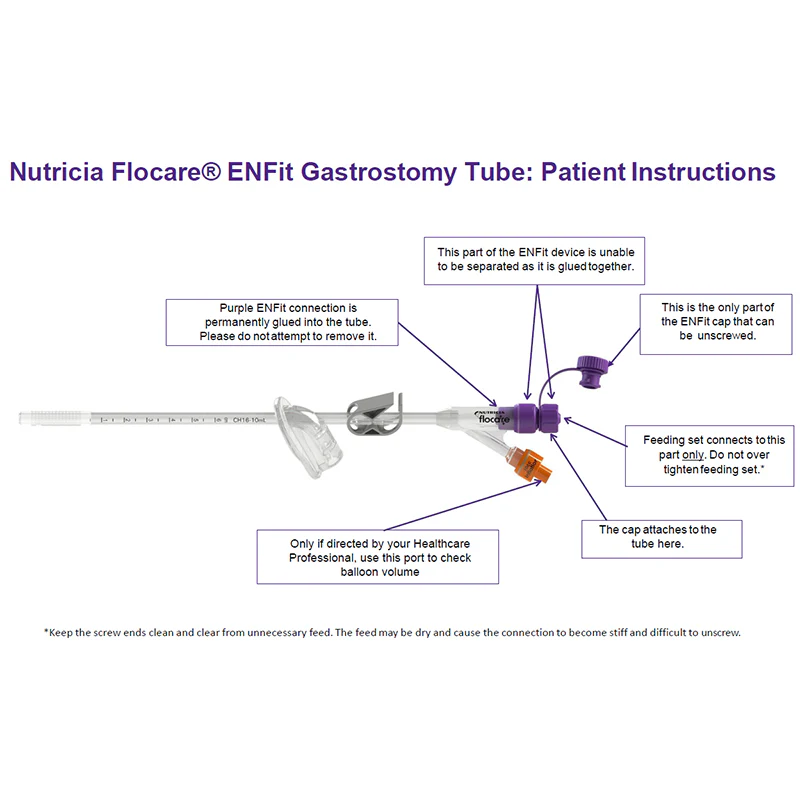 Flocare ENFit Gastrostomy Tube Ch18 Red | Carton of 2 - Image 3