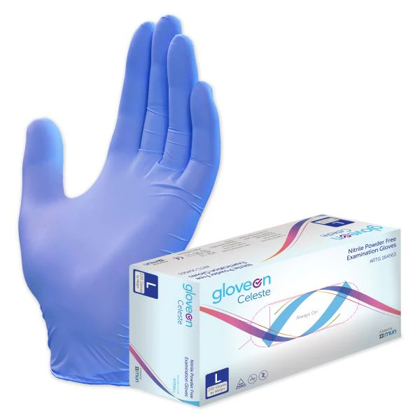 GloveOn Celeste Nitrile Exam Gloves Powder Free | Pack of 200 - Image 3