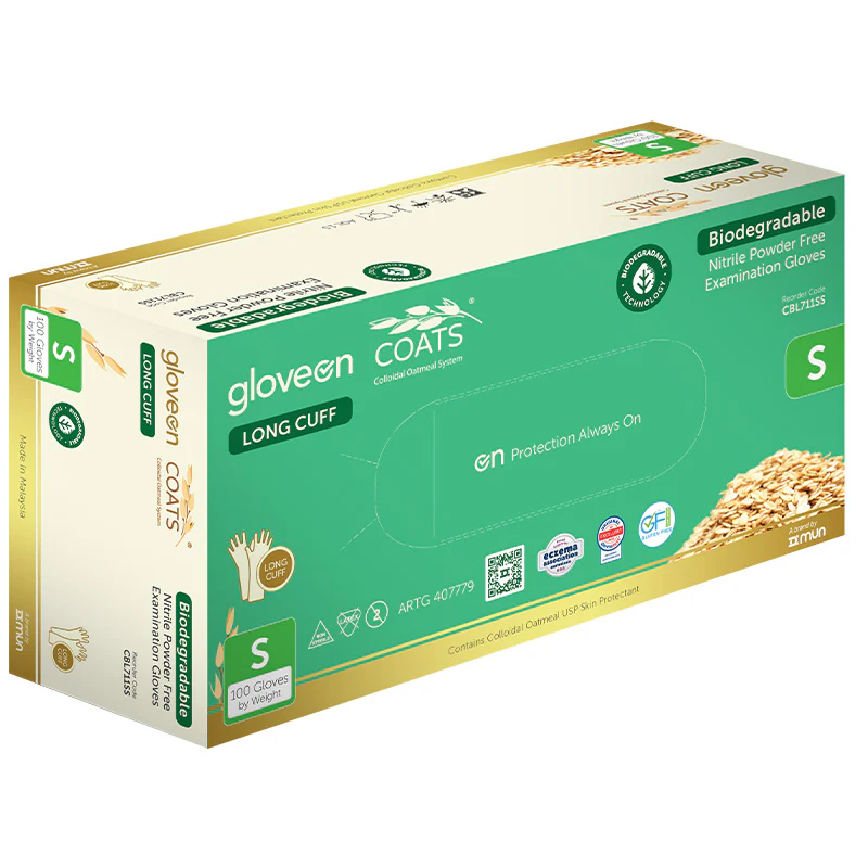 GloveOn COATS Long Cuff Biodegradable Nitrile Exam Powder Free | Packet - Image 4