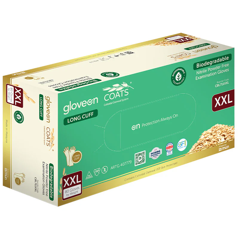 GloveOn COATS Long Cuff Biodegradable Nitrile Exam Powder Free | Packet - Image 8