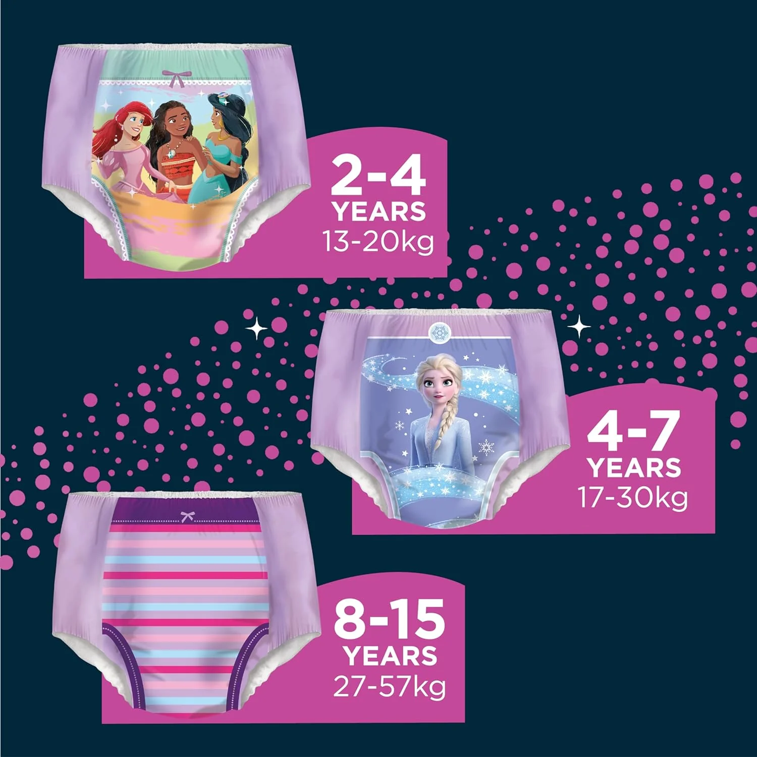 Huggies DryNites Pyjama Pants for Girls Size 4-7 years (17-30kg) | Pack of 9 - Image 2