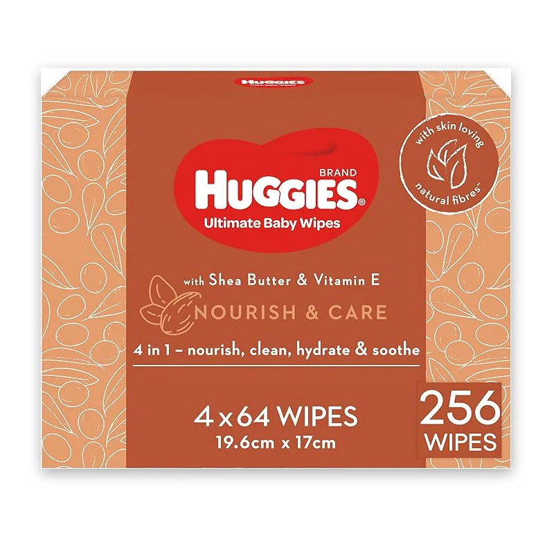 Huggies Nourish & Care Wipes | Bulk Pack of 256