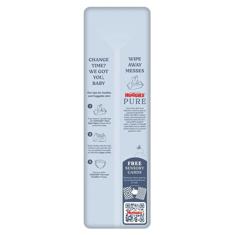 Huggies Pure & Sensitive Nappies Newborn Size 2 (4-8kg) | Pack of 74 - Image 5