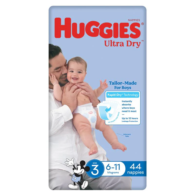 Huggies Ultra Dry Nappies for Boys Size 3 Crawler (6-11kg) | Pack of 44 - Image 3