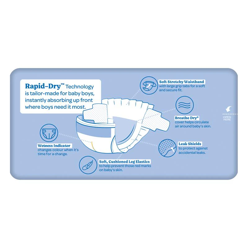 Huggies Ultra Dry Nappies for Boys Size 3 Crawler (6-11kg) | Pack of 44 - Image 6