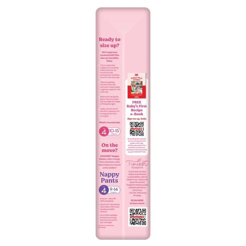 Huggies Ultra Dry Nappies for Girls Size 3 Crawler (6-11kg) | Pack of 44 - Image 4
