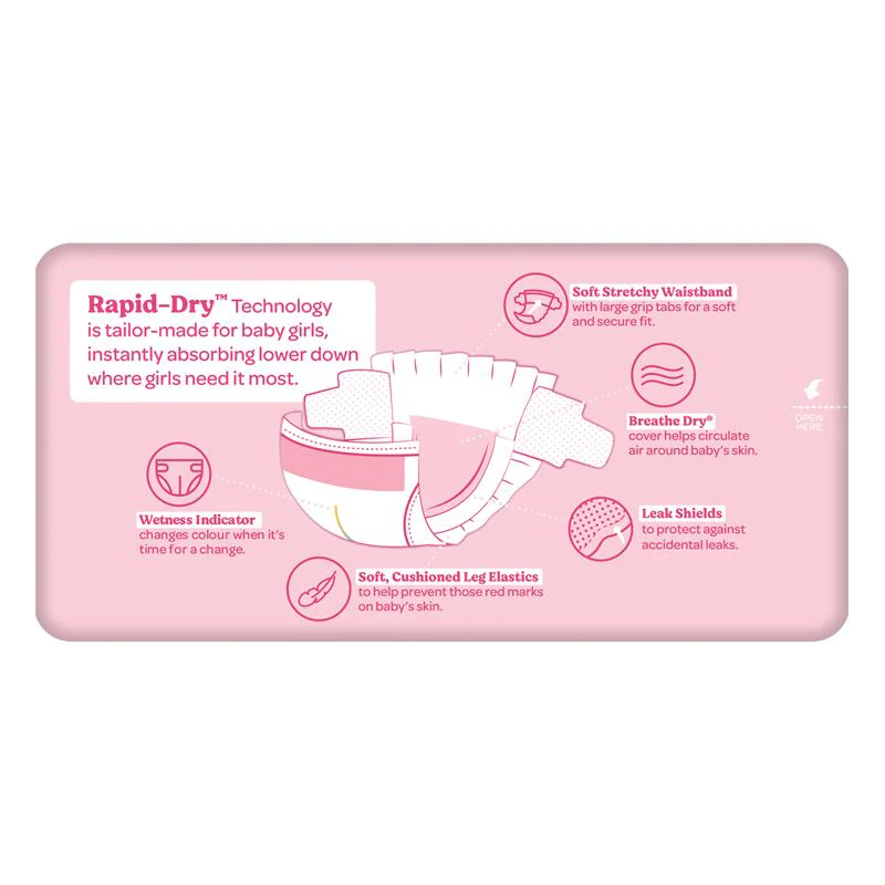 Huggies Ultra Dry Nappies for Girls Size 3 Crawler (6-11kg) | Pack of 44 - Image 6