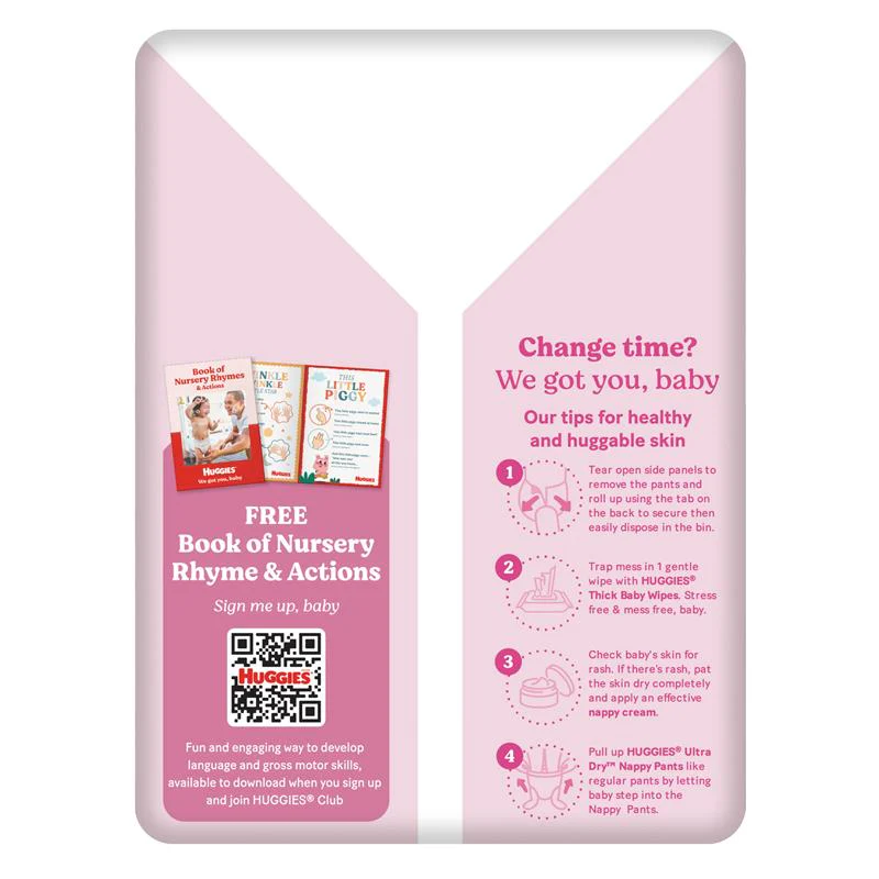 Huggies Ultra Dry Nappy Pants Toddler Girl Size 4 (9-14kg ) | Pack of 29 - Image 2