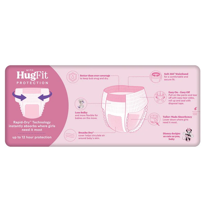 Huggies Ultra Dry Nappy Pants Toddler Girl Size 4 (9-14kg ) | Pack of 29 - Image 5