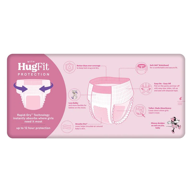 Huggies Ultra Dry Nappy Pants Walker Girl Size 5 (12-17kg) | Pack of 26 - Image 4