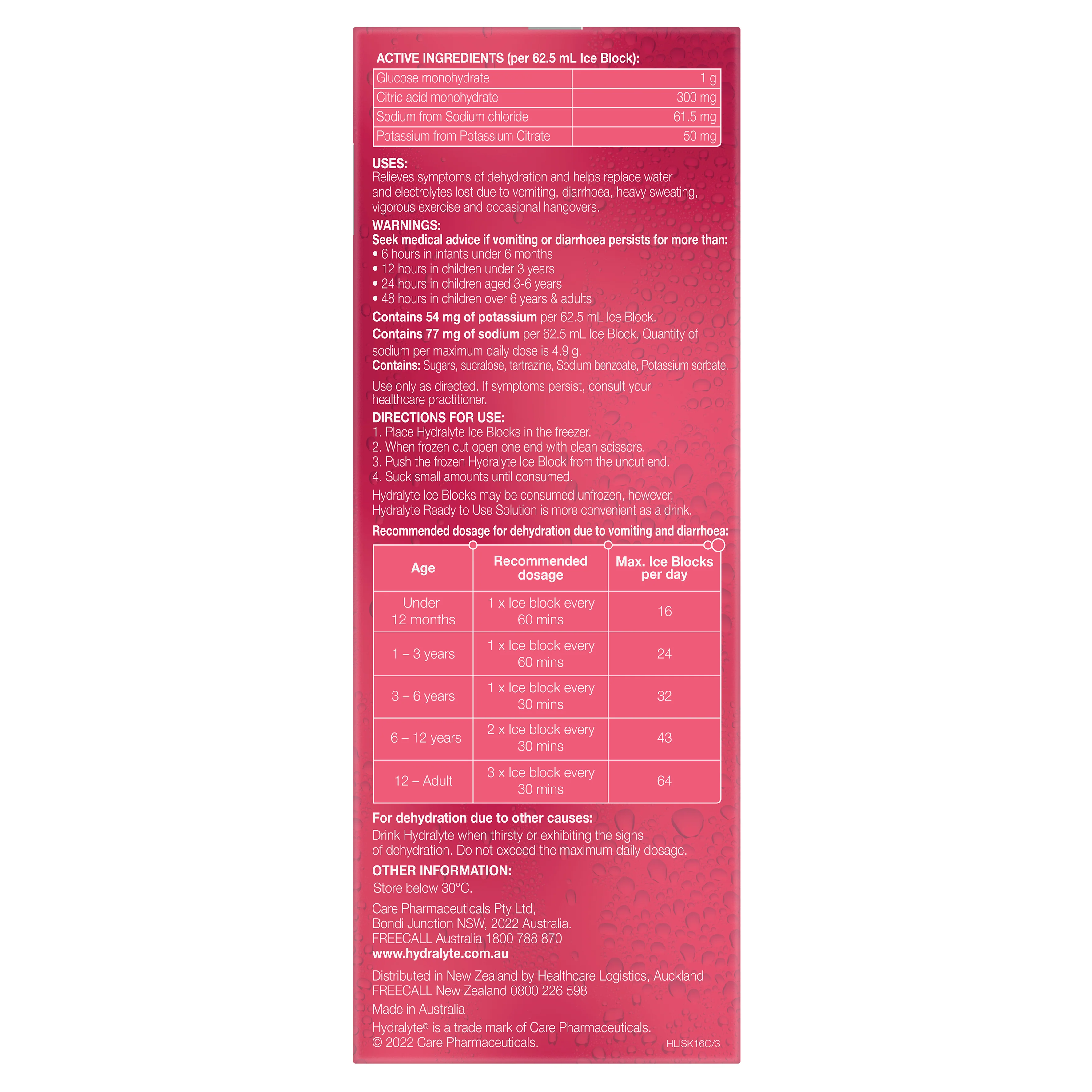 Hydralyte Ice Block 62.mL | Pack of 16 - Image 12