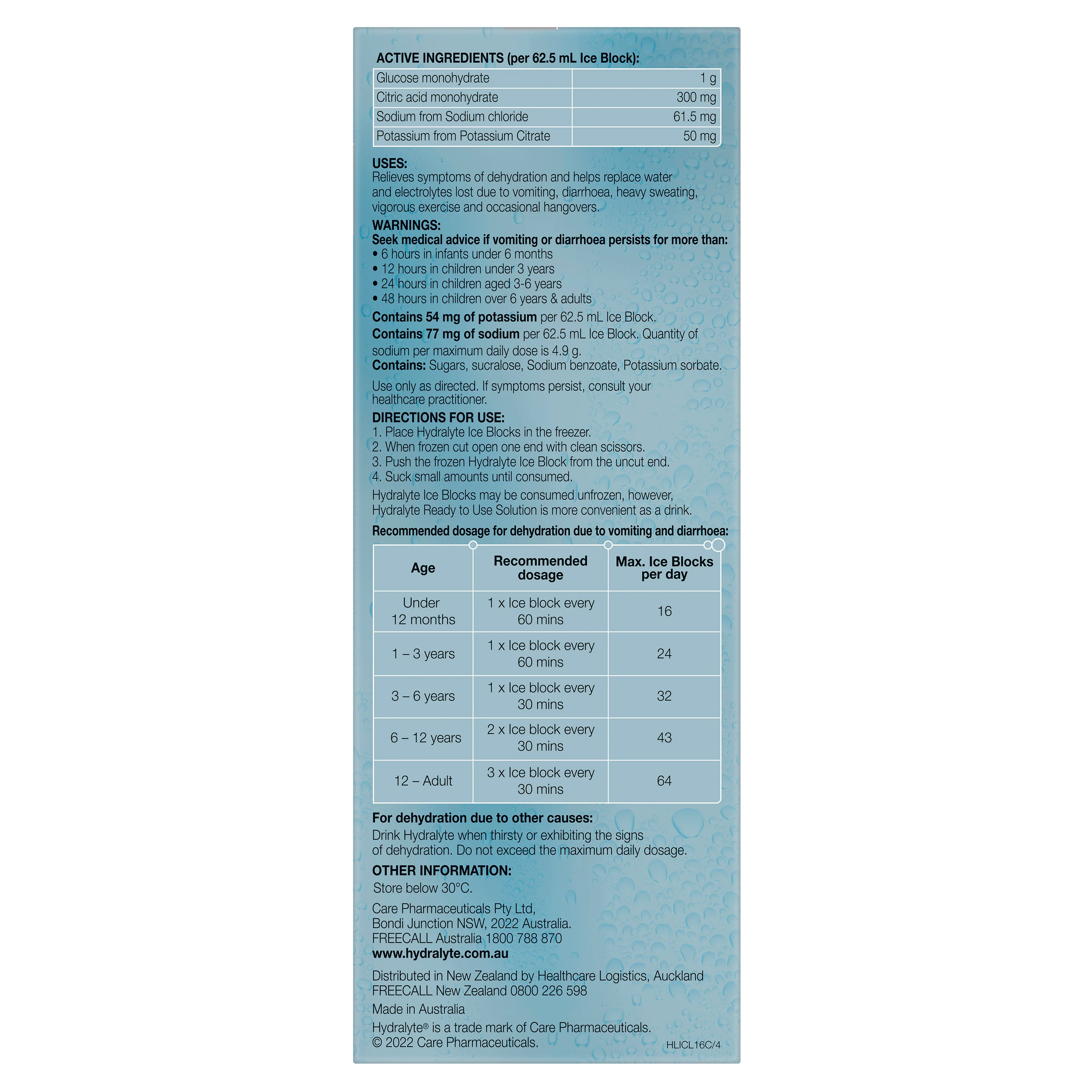 Hydralyte Ice Block 62.mL | Pack of 16 - Image 16
