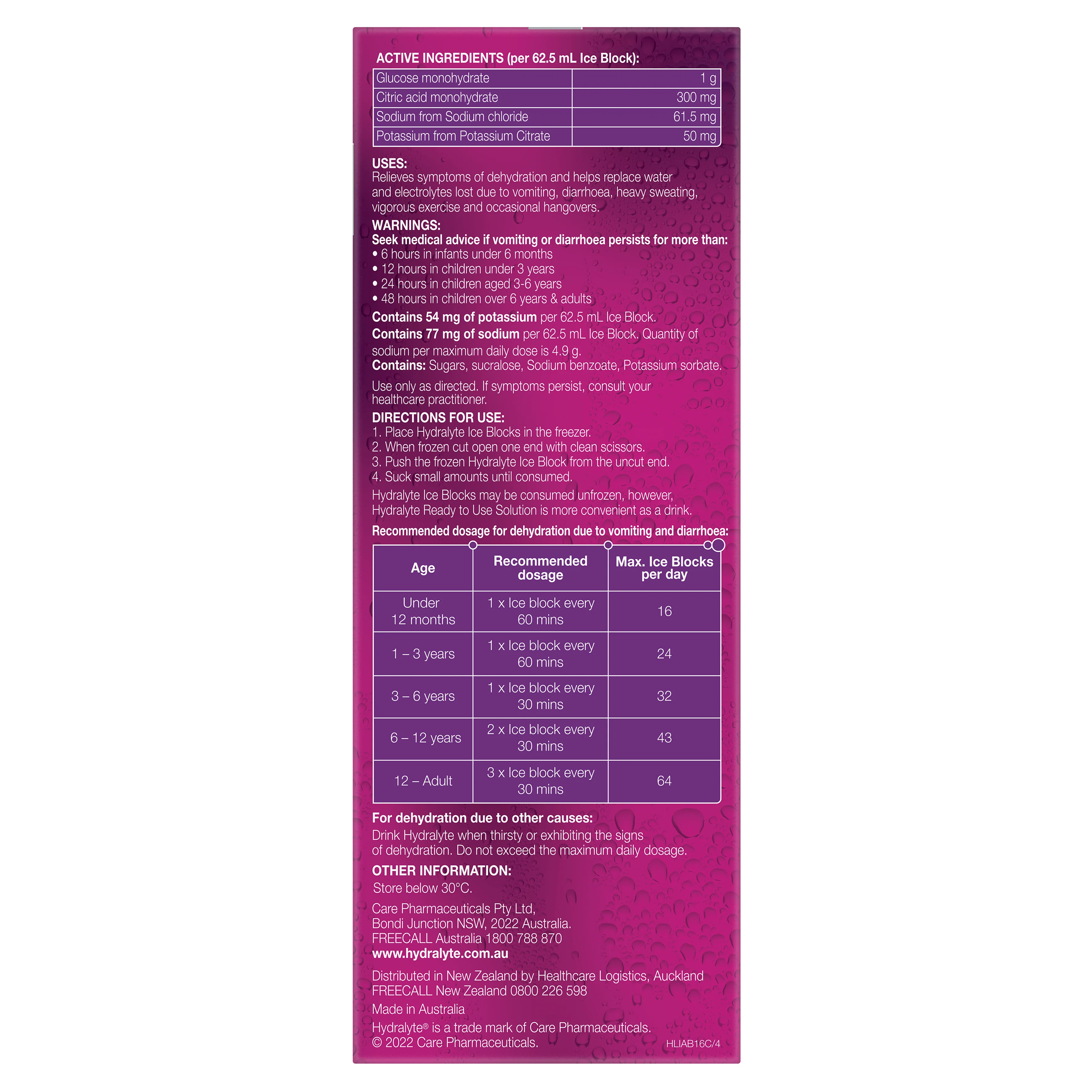 Hydralyte Ice Block 62.mL | Pack of 16 - Image 20