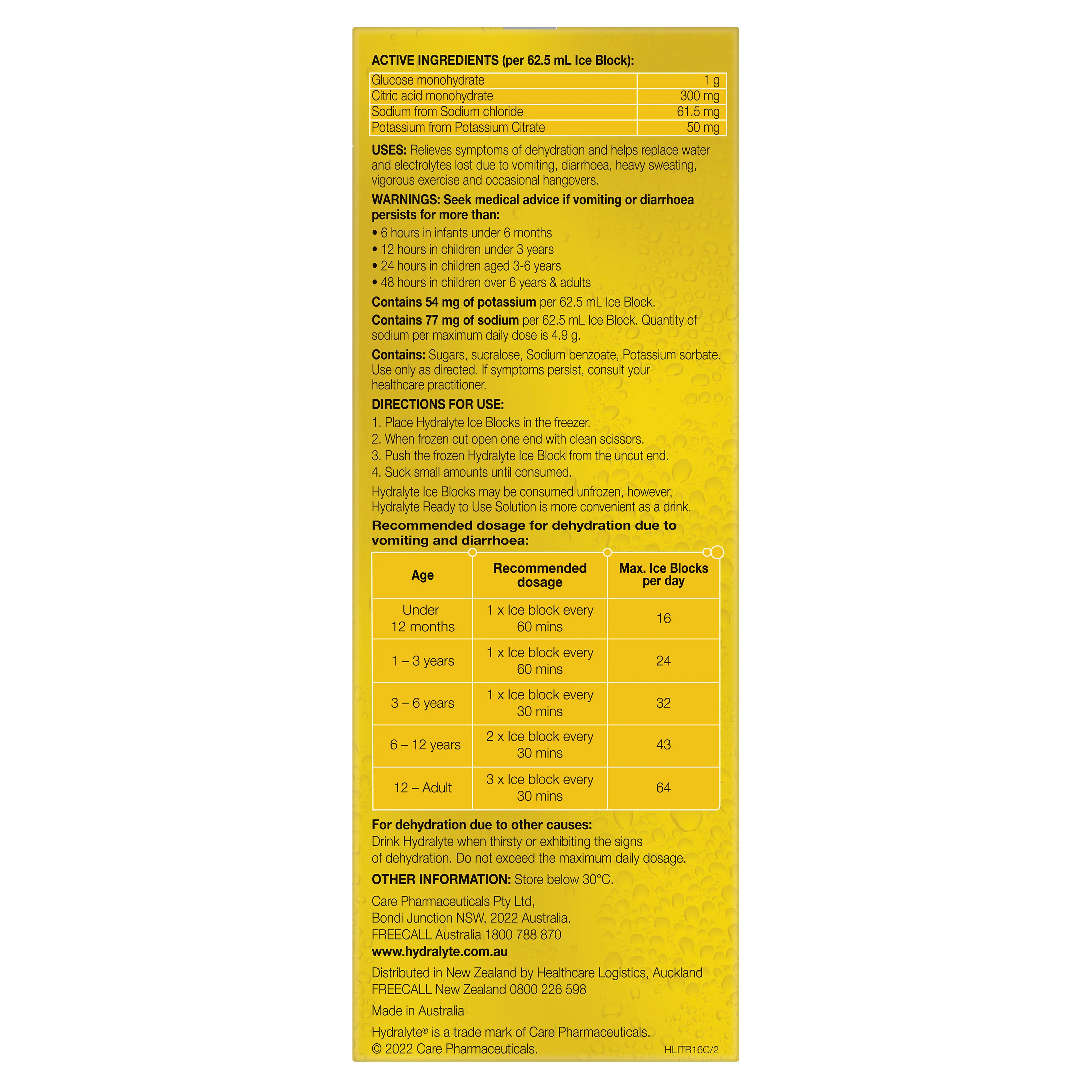 Hydralyte Ice Block 62.mL | Pack of 16 - Image 8