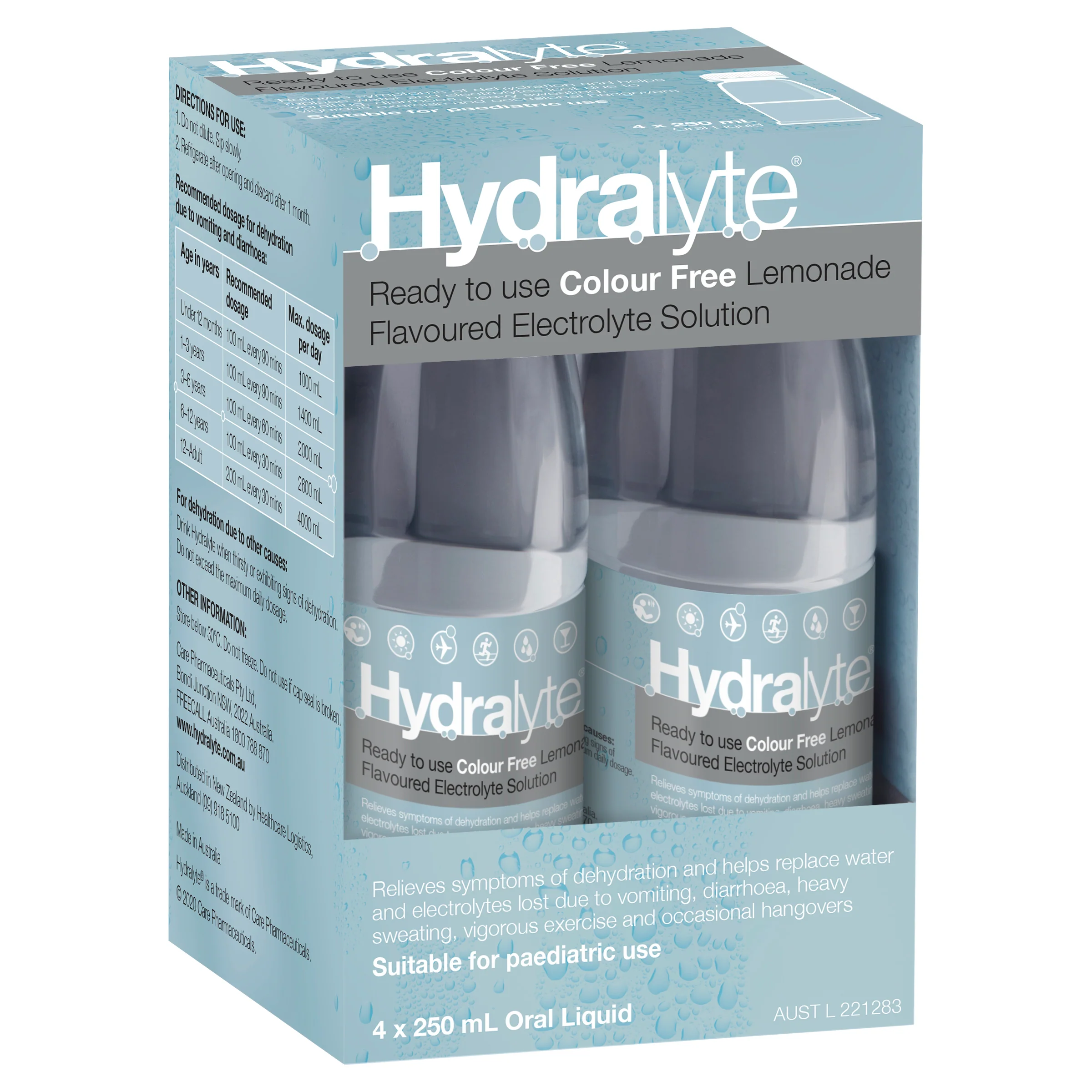 Hydralyte Ready to Drink 250mL Electrolyte Solution | Pack of 4