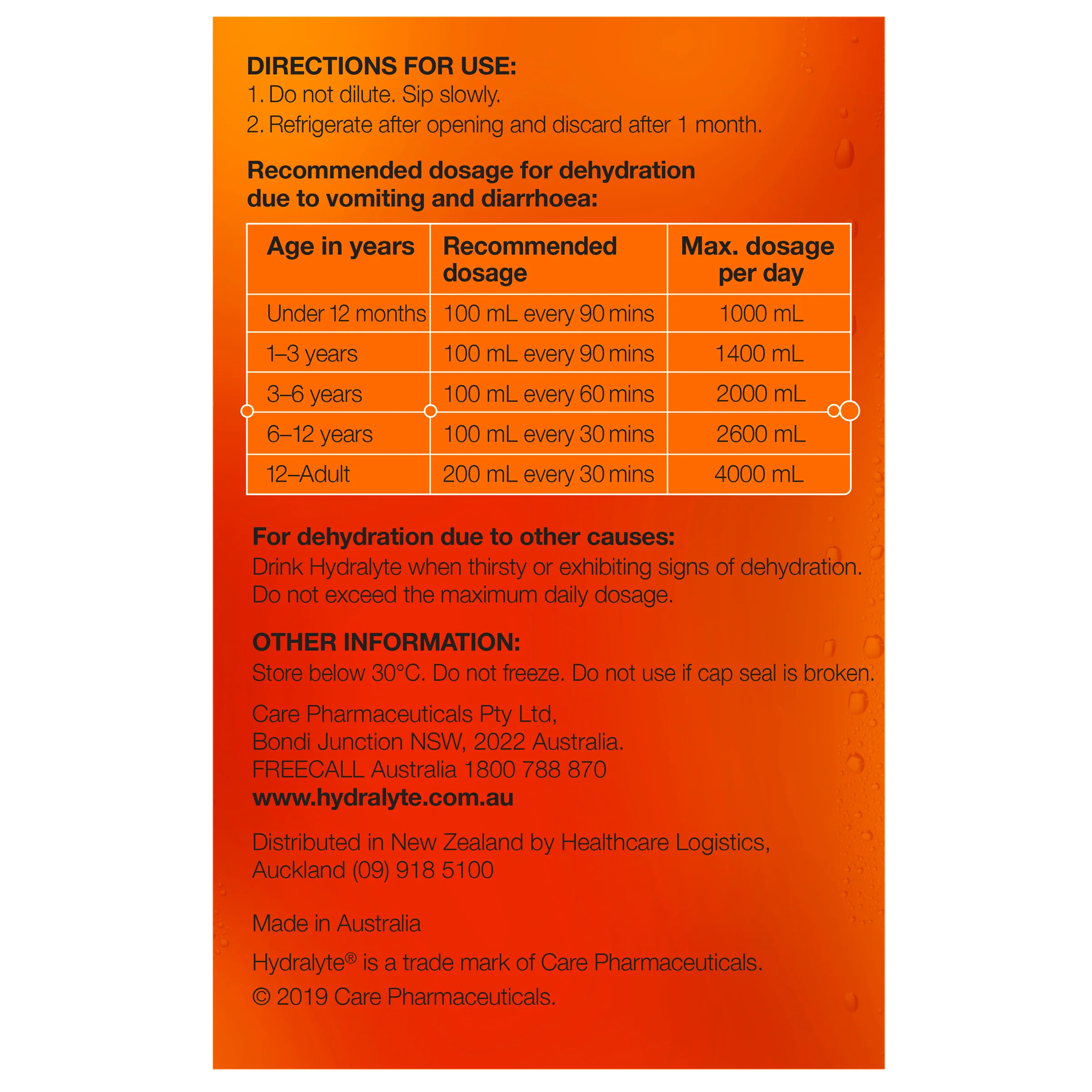 Hydralyte Ready to Drink 250mL Electrolyte Solution | Pack of 4 - Image 14