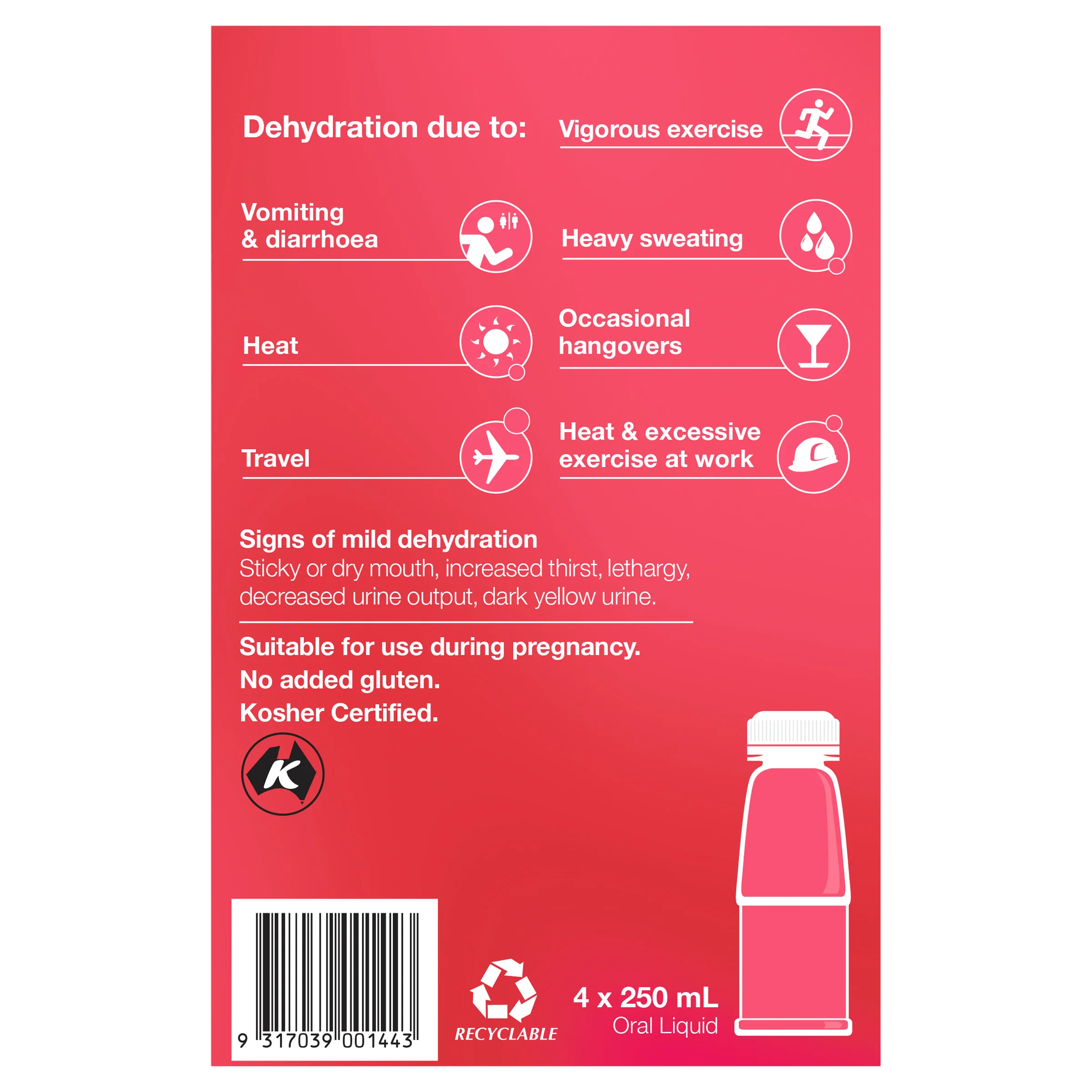 Hydralyte Ready to Drink 250mL Electrolyte Solution | Pack of 4 - Image 18