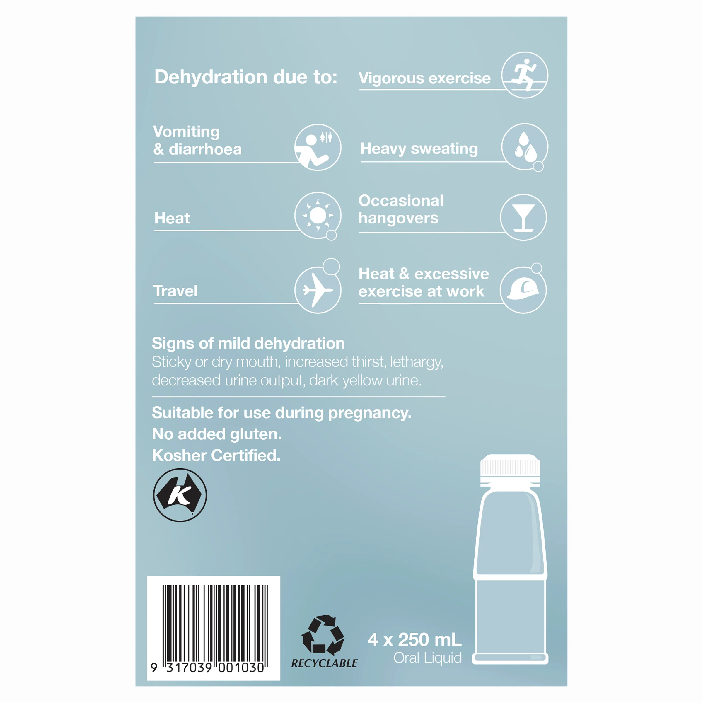 Hydralyte Ready to Drink 250mL Electrolyte Solution | Pack of 4 - Image 3