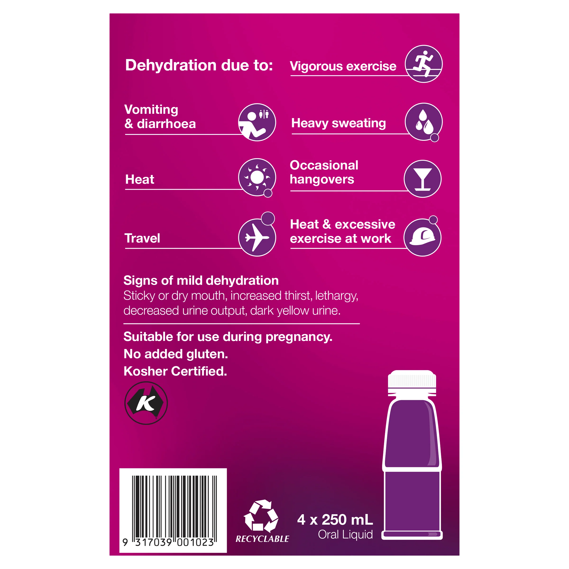 Hydralyte Ready to Drink 250mL Electrolyte Solution | Pack of 4 - Image 8