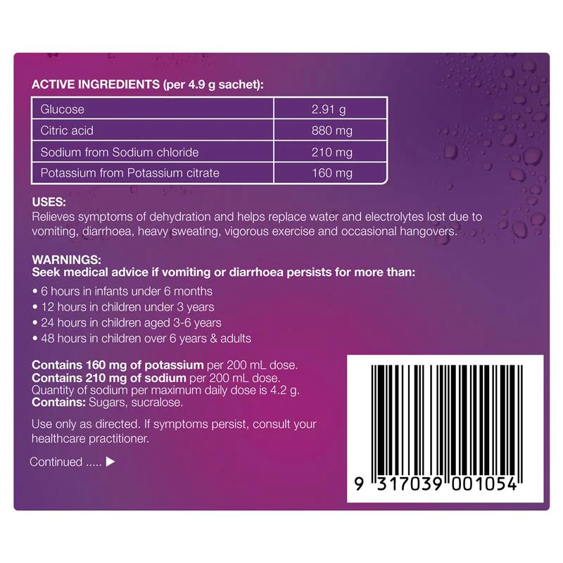 Hydralyte Electrolyte Powder Sachets 4.9g | Pack of 10 sachets - Image 5