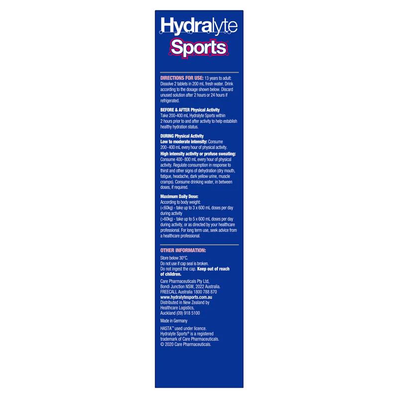 Hydralyte Sports Effervescent Electrolyte | Pack of 20 tablets - Image 3