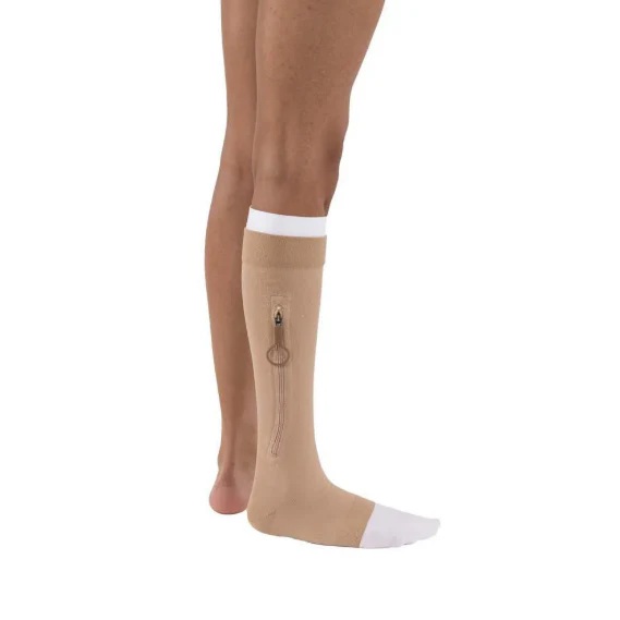 JOBST UlcerCare Kit Knee High Zip Closure in Beige | Pack includes 1 stocking & 3 liners - Image 3