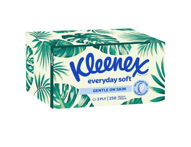 Kleenex Facial Tissues Jumbo 2 Ply Pack of 250 Tissues | Carton of 18 packs - Image 2