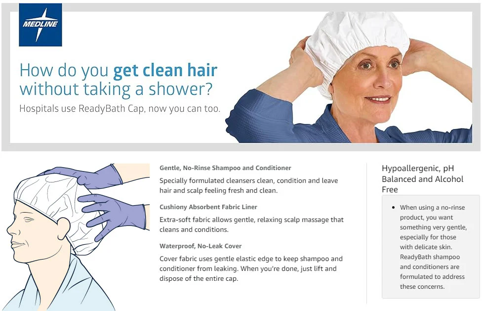 Medline Readybath Shampoo Cap Scented | Packet of 1 Cap - Image 4